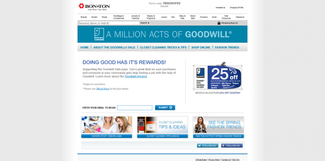 MillionActsOfGoodwill.com Instant Win Game & Sweepstakes 2016