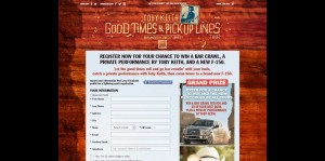 Toby Keith Good Times and Pickup Lines Sweepstakes