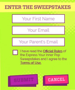 Dole Express Your Inner Pop Sweepstakes Entry Form