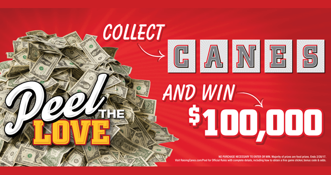 Raising Cane's Peel The Love Game 2017 (RaisingCanes.com/Peel)