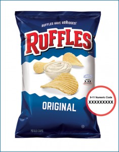 ruffles bag code