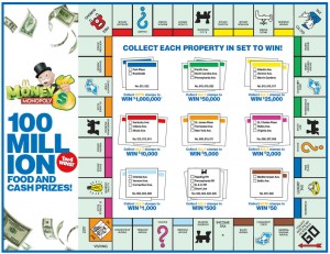 2016 McDonalds MONOPOLY Game Board