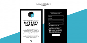 Banana Republic Factory Mystery Money Instant Win Game