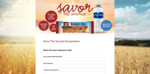 Quaker & Aquafina Savor the Sunrise Sweepstakes