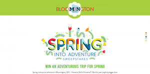 Bloomington 2016 Spring Into Adventure Sweepstakes