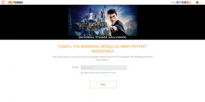 Today's The Wizarding World of Harry Potter Sweepstakes