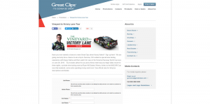 2016 Great Clips Vineyard To Victory Lane Tour Sweepstakes