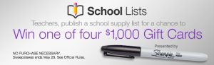 Amazon School Lists Sweepstakes