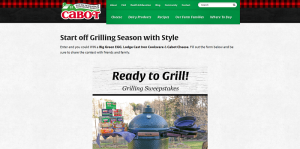 Cabot Creamery Grilling Sweepstakes