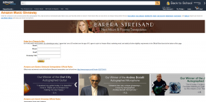 Amazon.com Barbra Streisand Flyaway Sweepstakes