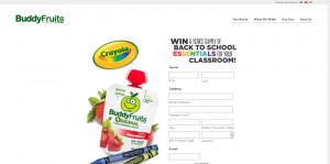 Buddy Fruits 2016 Back to School Sweepstakes