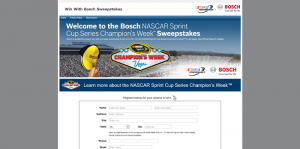 Bosch NASCAR Sprint Cup Series Champion's Week Sweepstakes