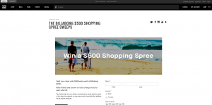 Billabong Fall $500 Shopping Spree Sweepstakes