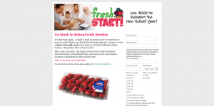 California Giant Berry Farms Fresh Start Sweepstakes