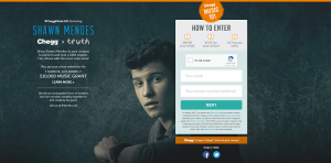 Chegg 2016 Shawn Mendes Music 101 Promotion