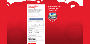 2016 fred’s 250 Powered by Coca-Cola Instant Win Game