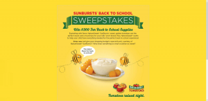 Sunbursts Back To School Sweepstakes