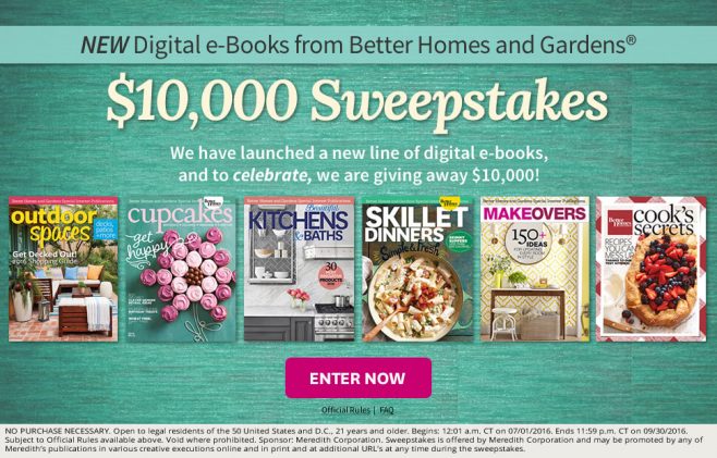 The Better Homes and Gardens $10,000 Sweepstakes