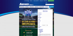 Aaron's Big Score Getaway Sweepstakes