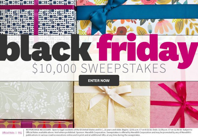 The BHG Black Friday $10,000 Sweepstakes