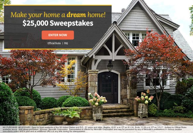 The BHG Dream Home $25,000 Sweepstakes