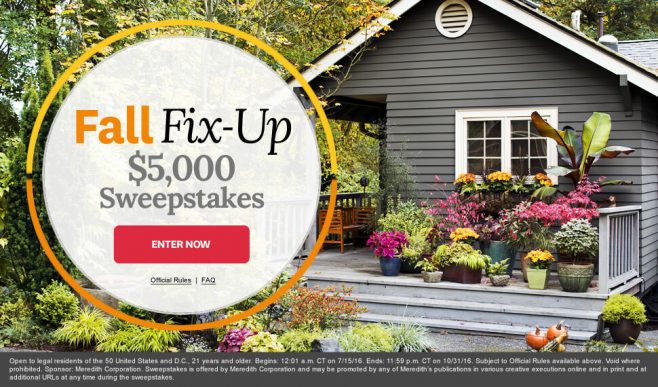 The BHG Fall Fix-Up $5,000 Sweepstakes