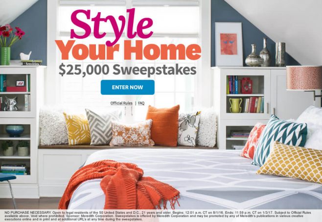 The BHG Style Your Home $25,000 Sweepstakes