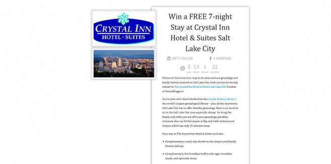 Crystal Inn Hotel & Suites Salt Lake City Contest