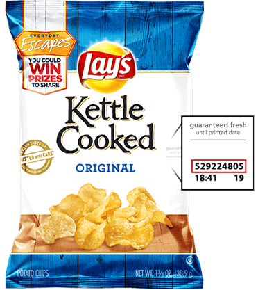 lays kettle cooked bag code