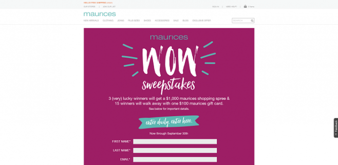 Maurices Wow Sweepstakes