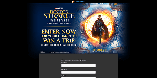 Fandango Doctor Strange Sweepstakes