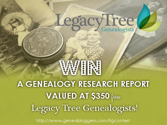 Geneabloggers.com Legacy Tree Genealogists Contest