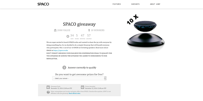 SPACO giveaway