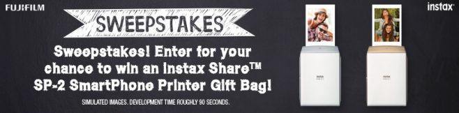 FUJIFILM Photo Plus Expo INSTAX SP-2 Printer Gift Bags Sweepstakes