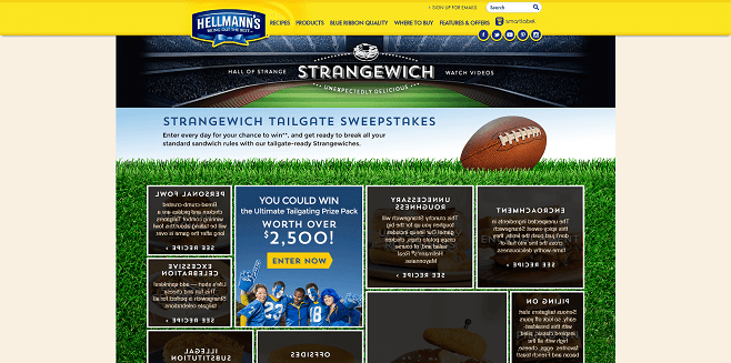 Hellmann's Strangewich Tailgate Sweepstakes