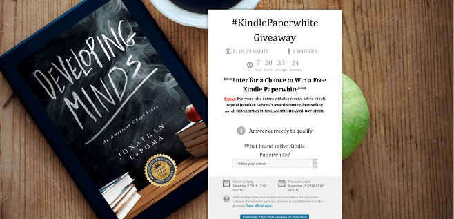 Jonathan LaPoma #KindlePaperwhite Giveaway