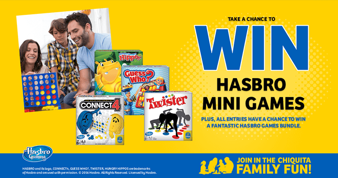 Chiquita Family Fun Sweepstakes & Instant Win Game (Play.Chiquita.com)