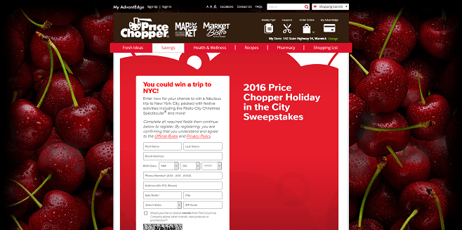 2016 Price Chopper Holiday in the City Sweepstakes