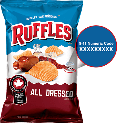ruffles bag code