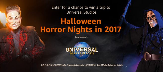 Amazon Halloween Horror Nights Vacation Sweepstakes