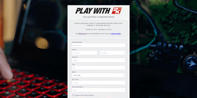 Buckle Play With 2K Civilization VI Sweepstakes