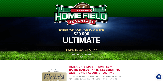 Taylor Morrison Home Field Advantage Sweepstakes