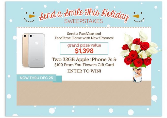 From You Flowers Send A Smile This Holiday Sweepstakes