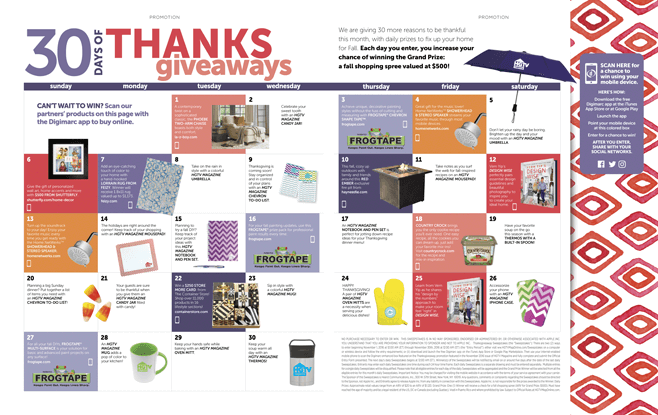 HGTV Magazine Thanksgiveaway Sweepstakes