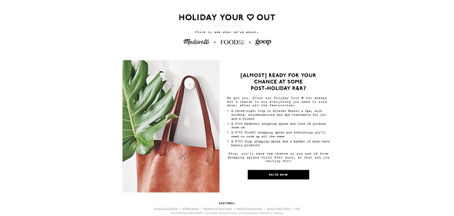 Madewell Holiday Your <3 Out Sweepstakes