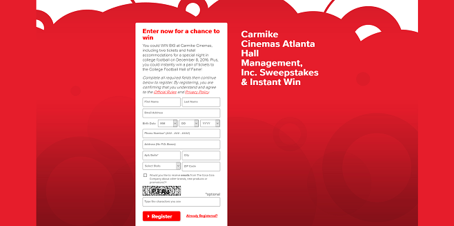 Carmike Cinemas Sweepstakes & Instant Win