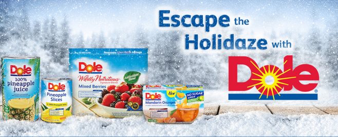 Dole Packaged Foods Escape the Holidaze with Dole Sweepstakes