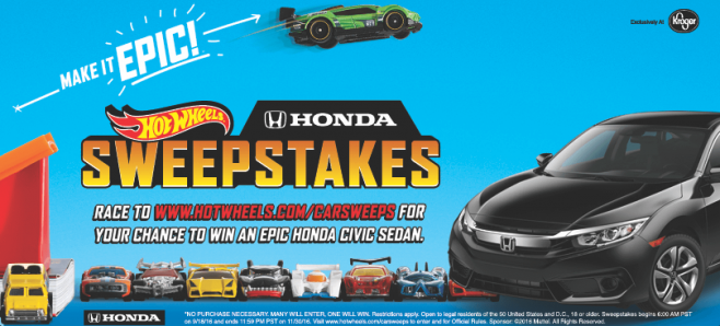 Hot Wheels Honda Sweepstakes