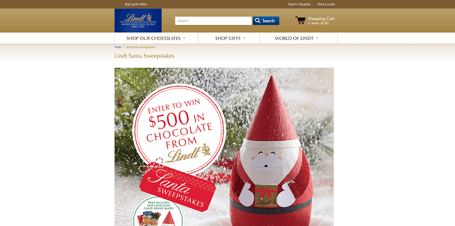 Lindt Santa Sweepstakes