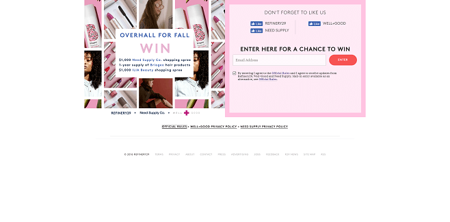 Refinery29 + Well + Good + Need Supply Sweepstakes